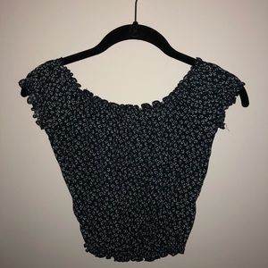 brandy melville navy rio crop top